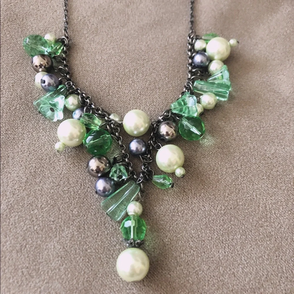 Green Statement Crystal Necklace